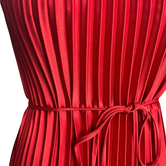 SAM EDELMAN women’s pleated dress . Size Medium.:Red Midi drees .sleeveless.NWT. - Picture 5 of 8